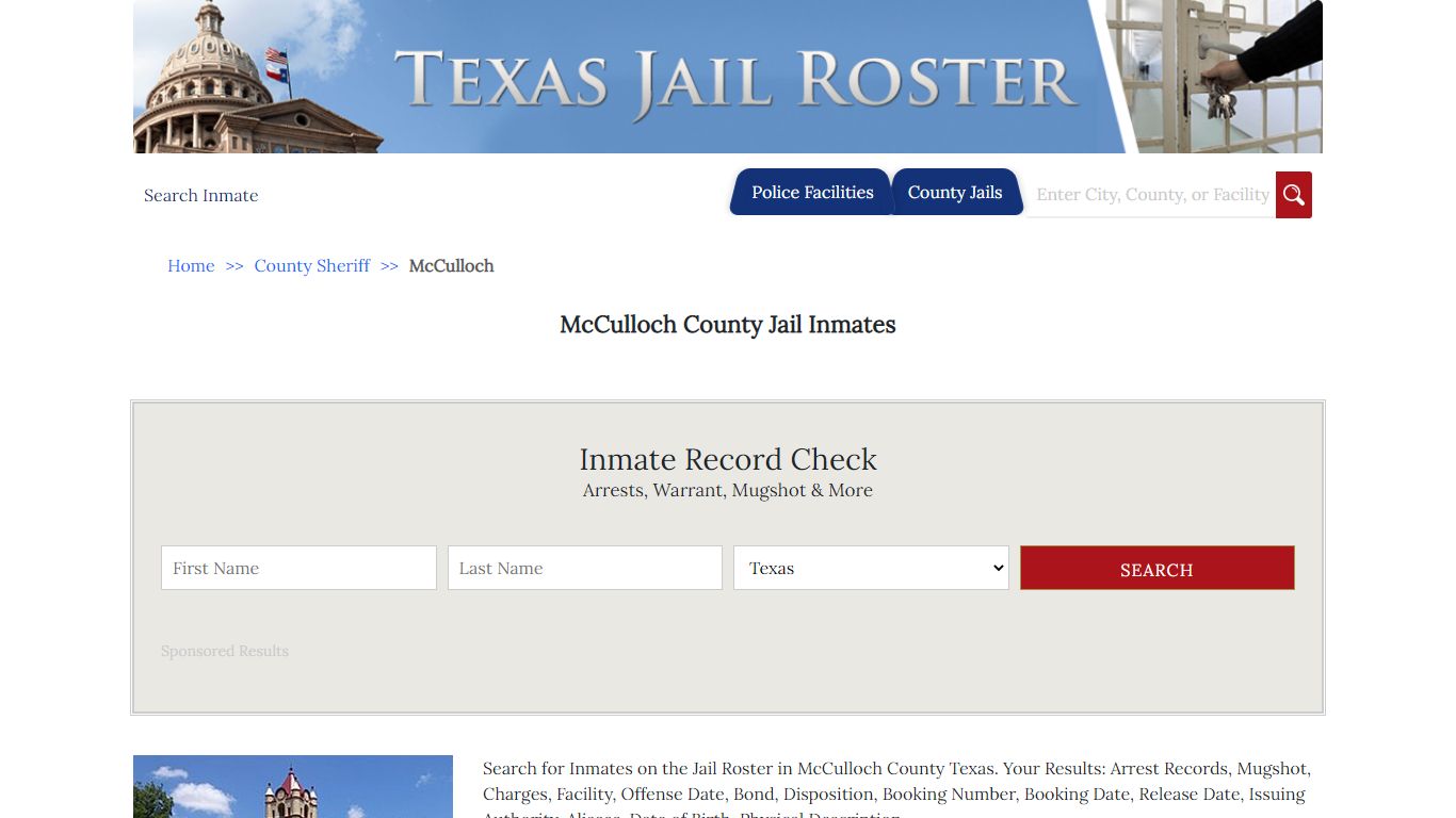 McCulloch County Jail Inmates | Jail Roster Search